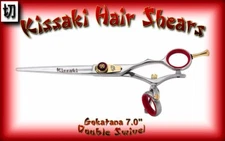 Kissaki Pro 7.0" Gokatana SLV R DOUBLE SWIVEL Hair Cutting Scissors Salon Shears