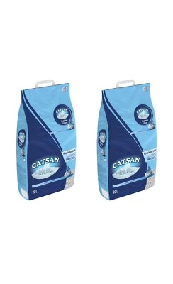 2 X 20L Catsan Cat Litter Lightweight Extra Absorbent Low Dust Odour Protection