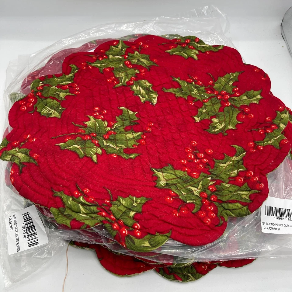 Holiday April Cornell 8 Rectangular 12 Round Placemats 1 Runner 20 Napkins - Image 4 of 4