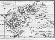 Islas Fiji + mapa histórico de 1905 + Vanua-Levu, Viti-Levu