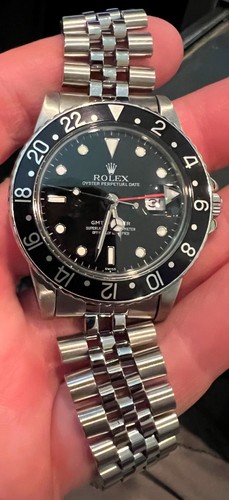 Rolex GMT-Master Black 16750 Vintage Stainless Steel 40MM Preowned Swiss Made