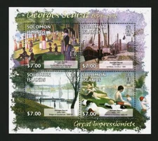 Solomon Islands 2013 Stamps Sheet Georges Seurat Art Painting MNH #14906