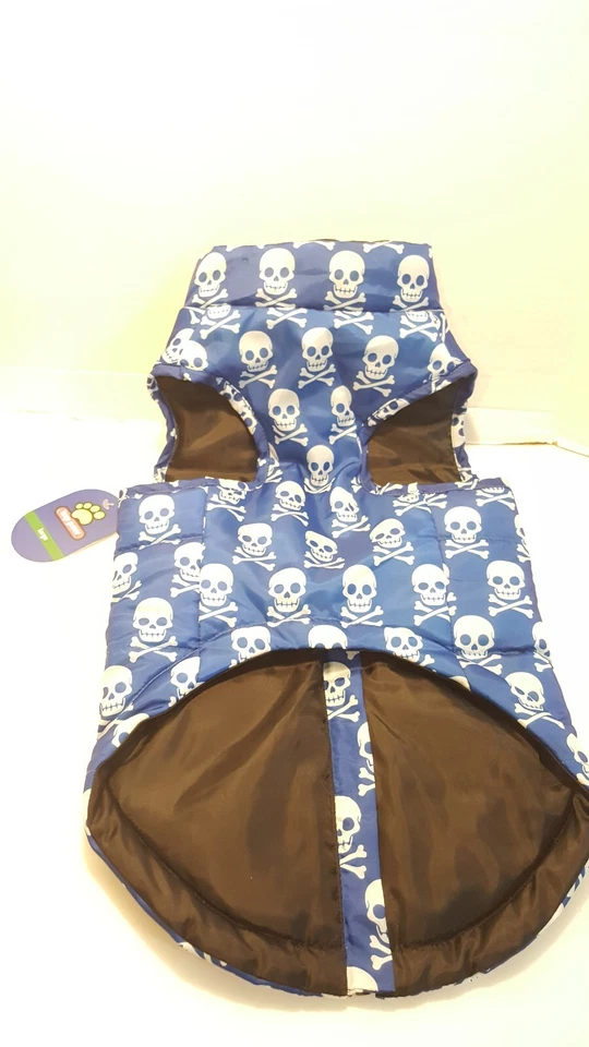 Chaqueta Top Pata Poliéster Calavera Azul y Blanco Perro GRANDE Foto 2 de 4