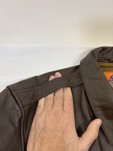 Cooper A-2 Brown Goatskin Leather Bomber Jacket Mens 48L Air Force USAF Vintage - Picture 10 of 20