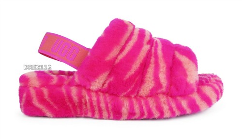 UGG Fluff Yeah Slide Zebra Rock Rose 