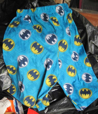 8 Batman Blue White Yellow Logos 100 Polyester Flame Resistant Pajama Shorts DC