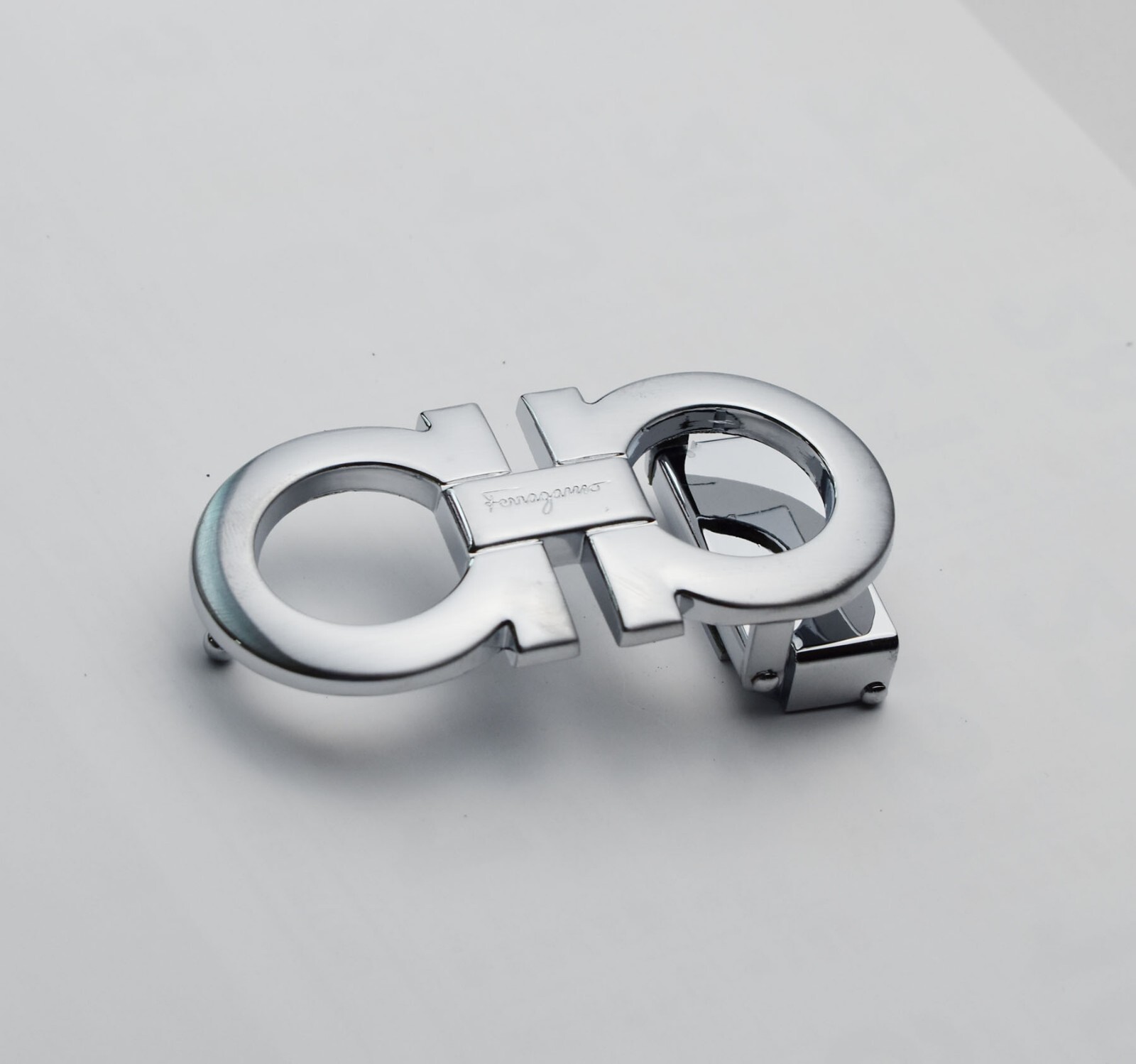 Silver Salvatore Ferragamo Belt Buckle - belts for men 34-35 mm Wide Leather