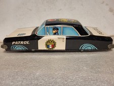 Vintage Japan Tin Friction Chevrolet Police Patrol Car 10"