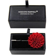 New in box Men's Suit chest buckle brooch Red flower lapel pin formal Prom