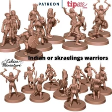 Eskice Miniatures Native American Warriors Indians Old Wild West 28mm | NO BASES