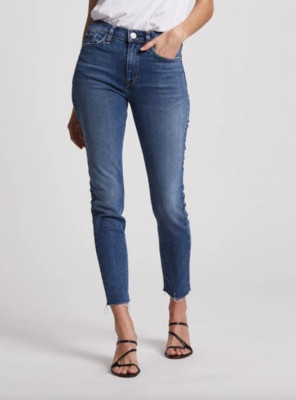 $205 NWT HUDSON Sz26 BARBARA HI-RISE RAW HEM SUPER SKINNY-STRETCH JEANS SURPASS