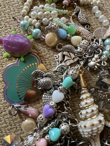 Vintage Charms Bracelet Lot Gumball Trinkets Ocean Theme Bracelet - Picture 5 of 16