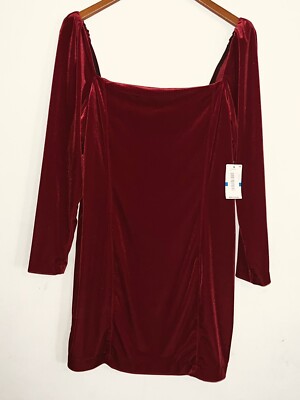 1.STATE Womens Princess Seamed Velvet Mini Dress Red Christmas Holiday Sz  XL | eBay