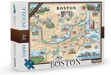 Boston 1000 Piece Jigsaw Puzzle Xplorer Maps New