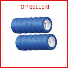 Bulk Multi Pack Painters Tape for Wall Painting 12 Rolls, Blue, 2 Inch x 55 Yar