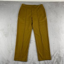 Athleta Eastbound Straight Pants Women 12 Brass Yellow Athleisure Yoga Gym