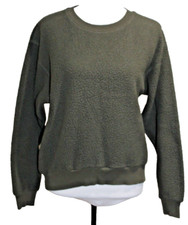 EVERLANE The ReNew Fleece Crew Size Medium Womens Utility Sweatshirt Olive Green