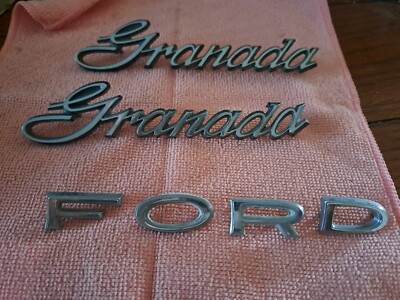 1975-79 Granada Front Fender Script Nameplate OEM D5DB-16B114-AA & Trunk Letters