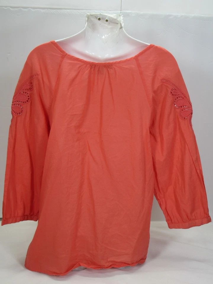 Top Vintage America Blues Coral Manga 3/4 L [ 44 Busto 25L] Bordado Abierto Foto 2 de 4