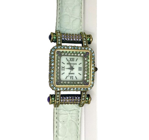 Heidi Daus Leather Swarovski Crystal Women Watch Purple Croc B7997 Retired Heidi Daus | Accessories | Heidi Daus Watch Flower  main image 2
