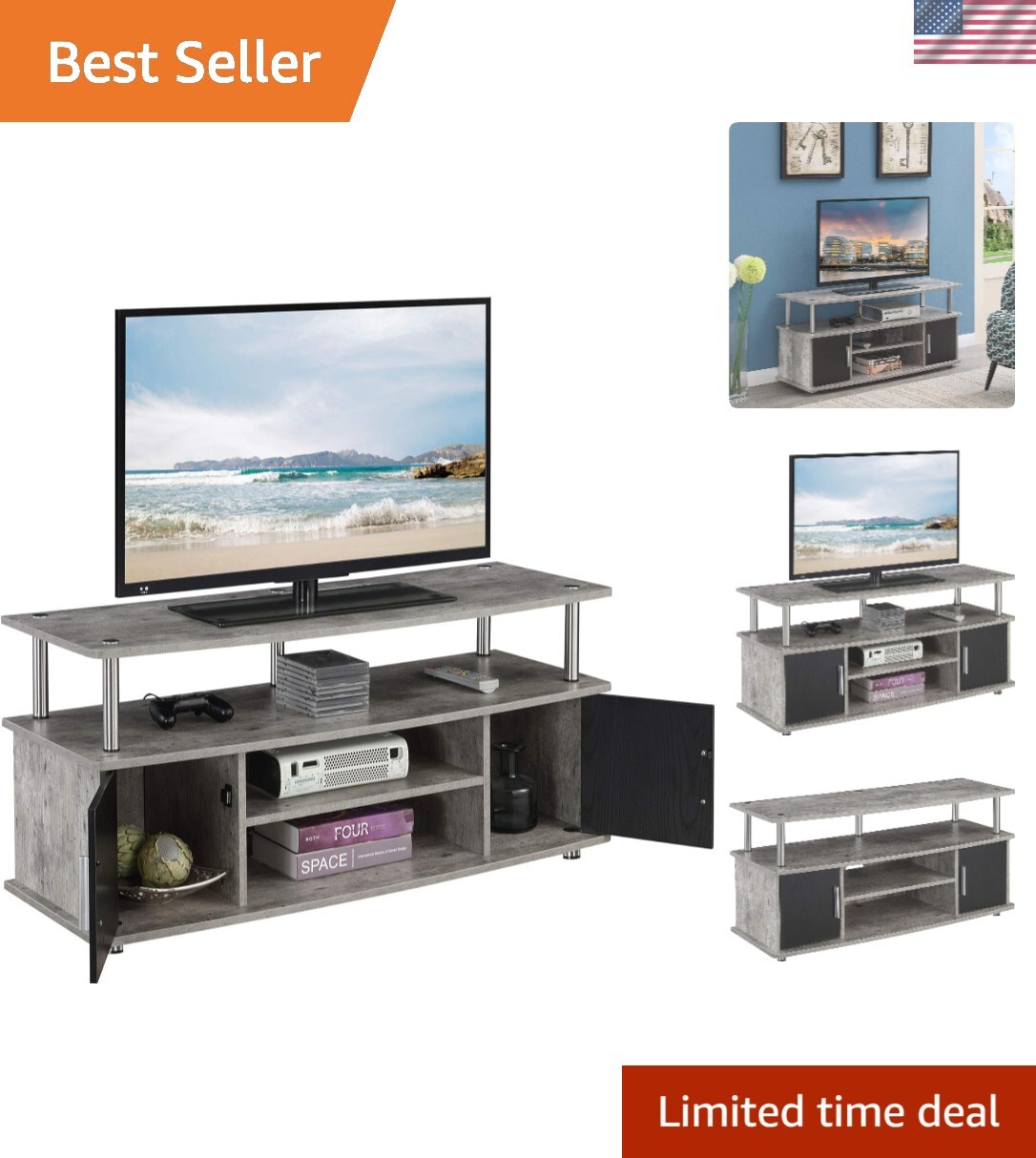 With Cabinets And Shelves For Stylish Home Entertainment