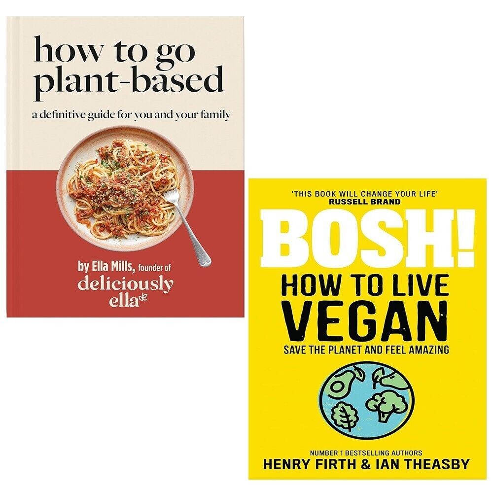 Deliciously Ella How To Go Plant-Based,BOSH! How to Live Vegan 2 Books Set NEW