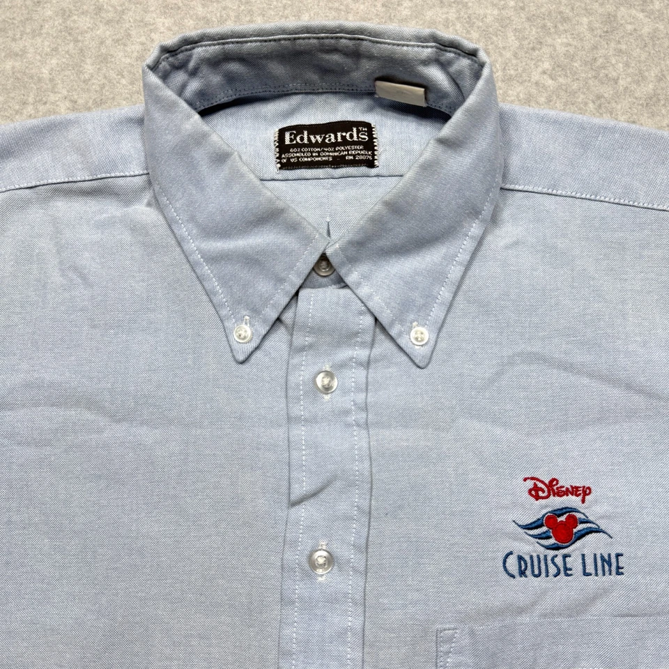 Vintage Edwards Shirt Mens Large Disney Cruise Line Mickey Oxford Button Down * - Image 3 of 4