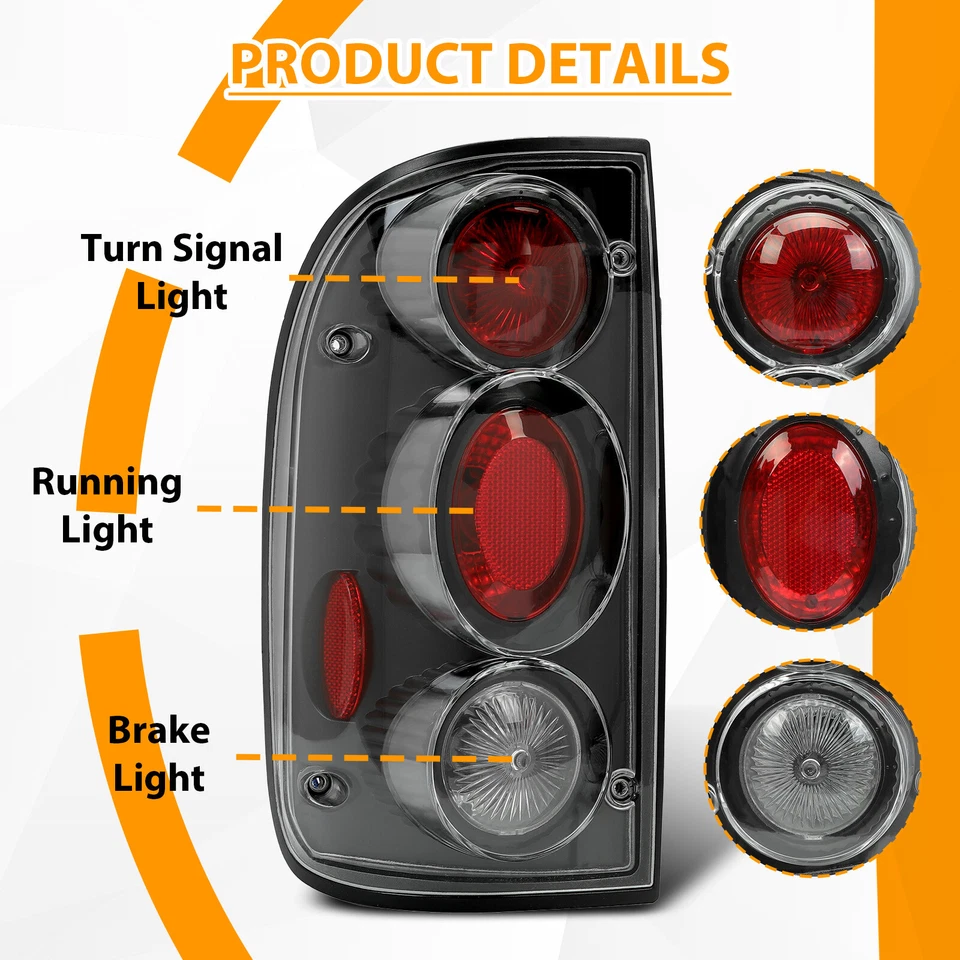 Par de luces traseras de freno de repuesto para Toyota Tacoma 2001 2002 2003 2004 Foto 3 de 4