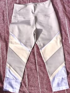 Zella Stretch light Brown with White Mesh Leggings Zella Stretch light Brown with White Mesh Leggings