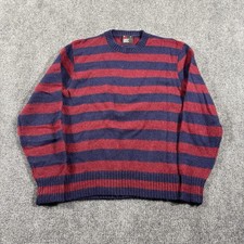Vintage Robert Bruce Sweater Wool Mens Size Medium Blue Red Striped