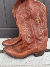 VTG Justin Men's Cowboy Boots 1471 Western Chestnut Brown Size 9.5 0