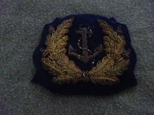 Altes Mützenabzeichen Marine Handgestickt WWII / WWI ? Wehrmacht, Handelsmarine
