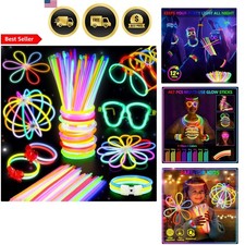 Glow Sticks Party Favors Bulk Neon Glow in the Dark Light Up Toys 8 Inch