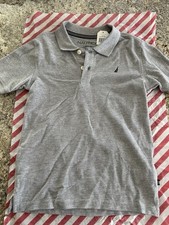 Nautica Boys Grey Heather Polo Shirt Size L 6 Collared Short Sleeve