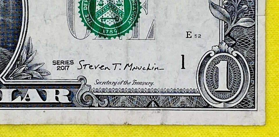 Star Note 1996 Year Note A 01996472 * Fancy Serial Number $1 Dollar Bill DC FRN - Image 4 of 4