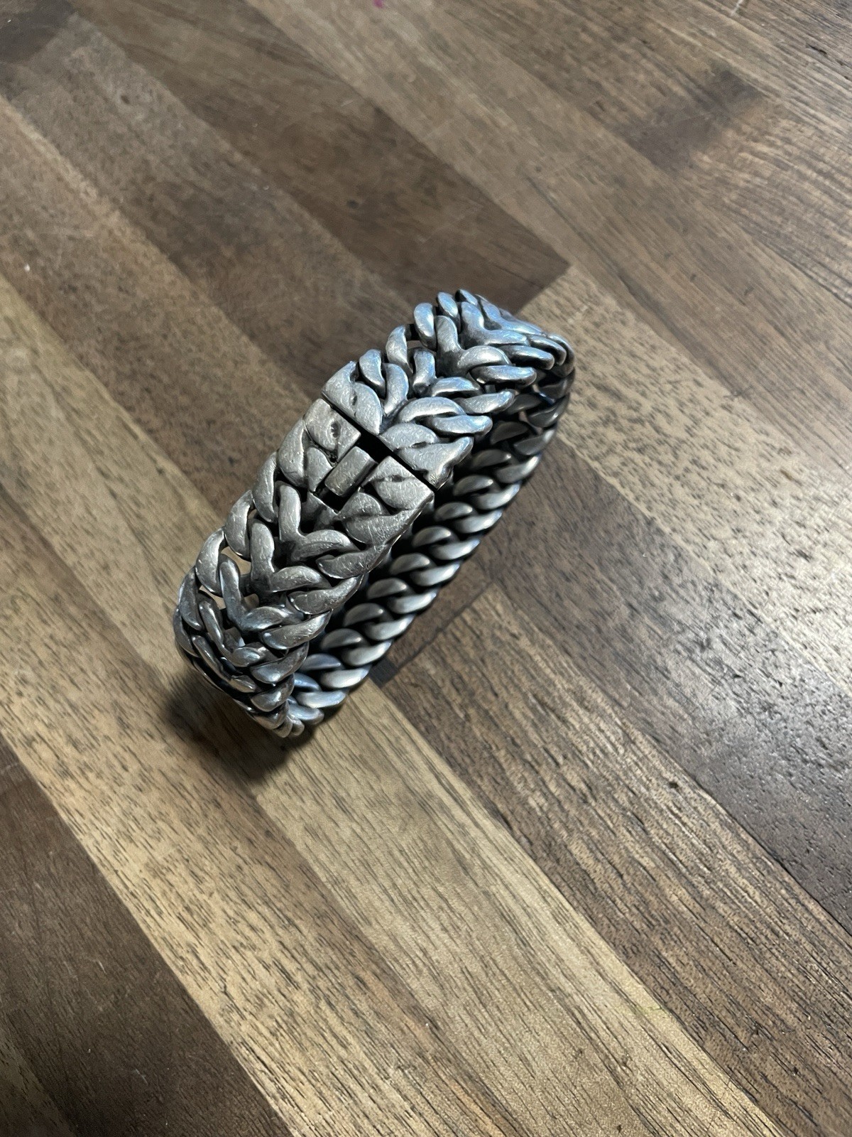 Heavy Solid Sterling Silver Double Cuban Link Bra… - image 7