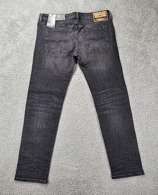 DIESEL Men's Size 36x32 Black Buster Slim Tapered Jeans $225 NWT