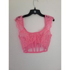 Victorias Secret Dream Angels Pink Lace Corset Bustier Top S-DD 12