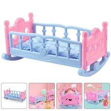 Furniture Toys Baby Bed Cradle Pretend Play Doll Rocking Crib Kids Toy
