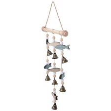 Double-sided Fish Skewers Bell Beach Windchimes Outdoors for outside
