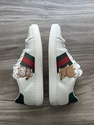 GUCCI ドラゴンワッペン ファーシューズ/サイズ7 RARE Doraemon x Gucci Ace Ivory Devil Patch Size 7 (EU 37) Womens
