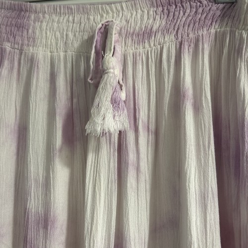 Kiwi & Punch Miami Wm Boho/Wide Leg Pants Tie Dye/Lavendar/White Gauze Look/Sz M - Bild 8 von 22