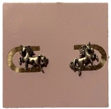 Sterling Silver 925 Unicorn Earrings W/ Sterling Backings  222 