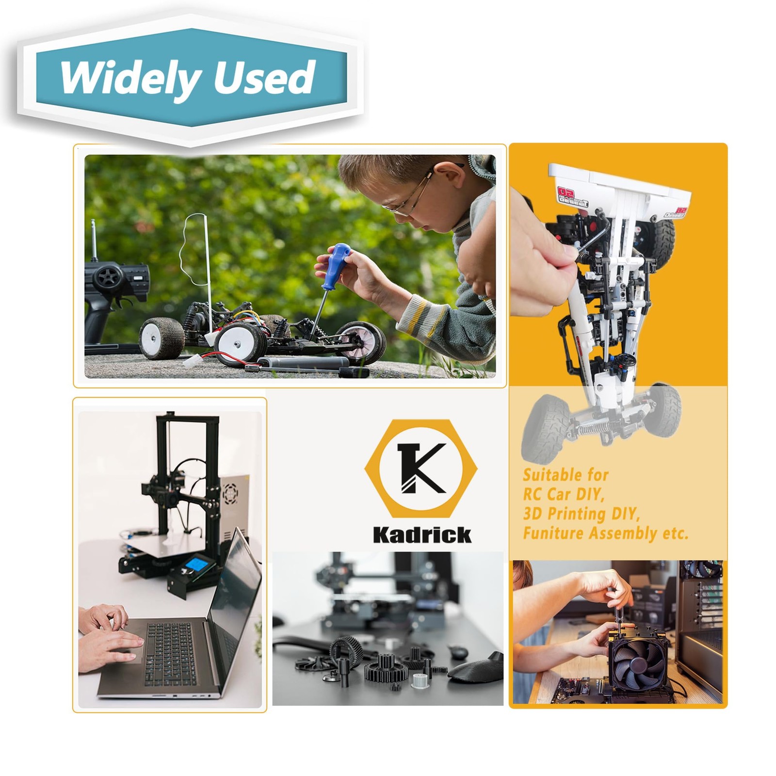 Metric Screw Assortment Kit 2000PCS M2-M5 Bolts Nuts Washers Grade 10.9 Steel