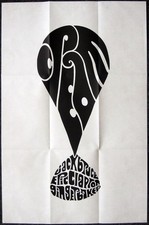 CREAM RETRO PSYCHEDELIC POSTER . JACK BRUCE ERIC CLAPTON GINGER BAKER  83X54 CM