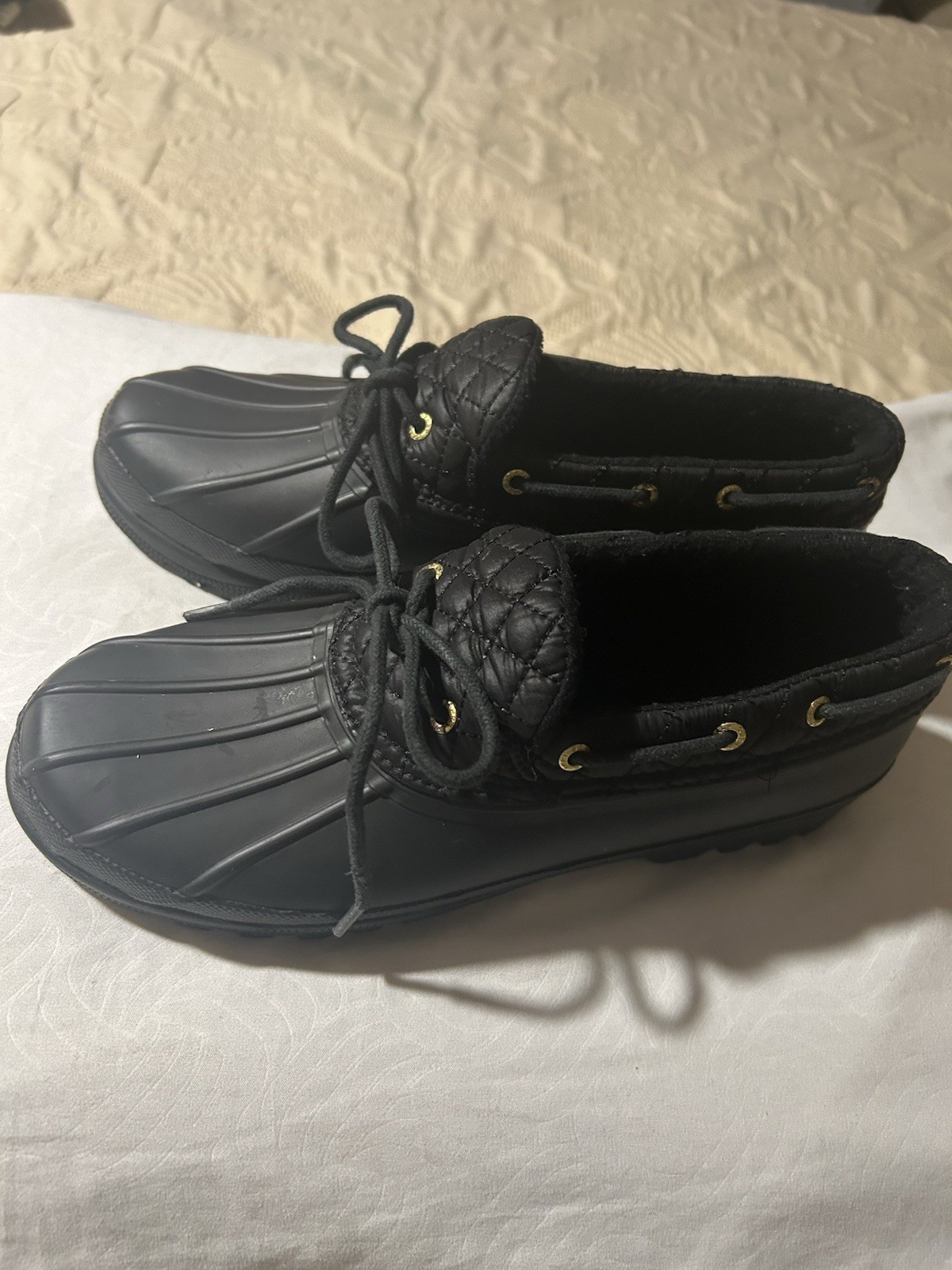 Sperry Top-Sider Black Rubber Low Duck Boots STS95272 Waterproof Womens  Sz 9.5