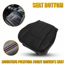 Driver Bottom Seat Cover Fit 2008 09-2020 Dodge Grand Caravan Black w/ Red Seam