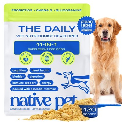 Native Pet Dog Vitamins & Supplements - 11-in-1 Multivitamin Powder for Dogs ...