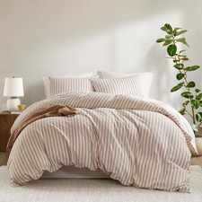 Duvet Cover Set for Hot Sleepers - Linen Cotton Rayon Blend, King Size 3 Piece