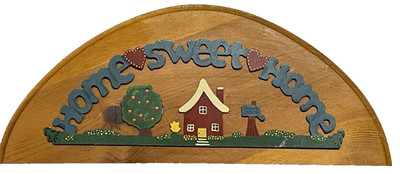 VTG 90s Home Sweet Home Wooden Wall Sign Rustic Country Cottage Farmhouse Decor
